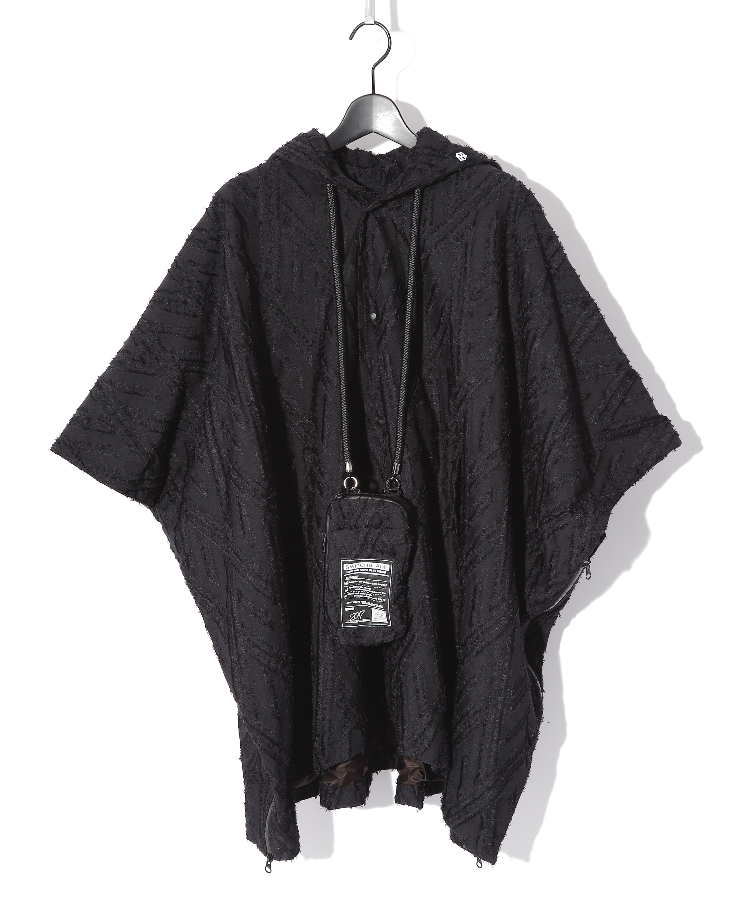 JACQUARD PONCHO COAT w/SACOCHE