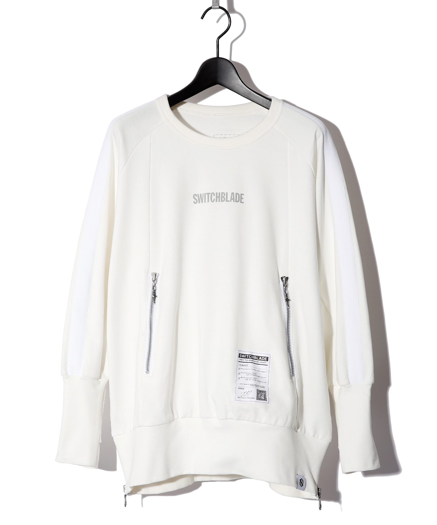 MULTI-ZIPPER SWEATSHIRT [WHITE]